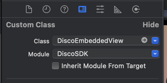Setting the custom class to DiscoEmbeddedView