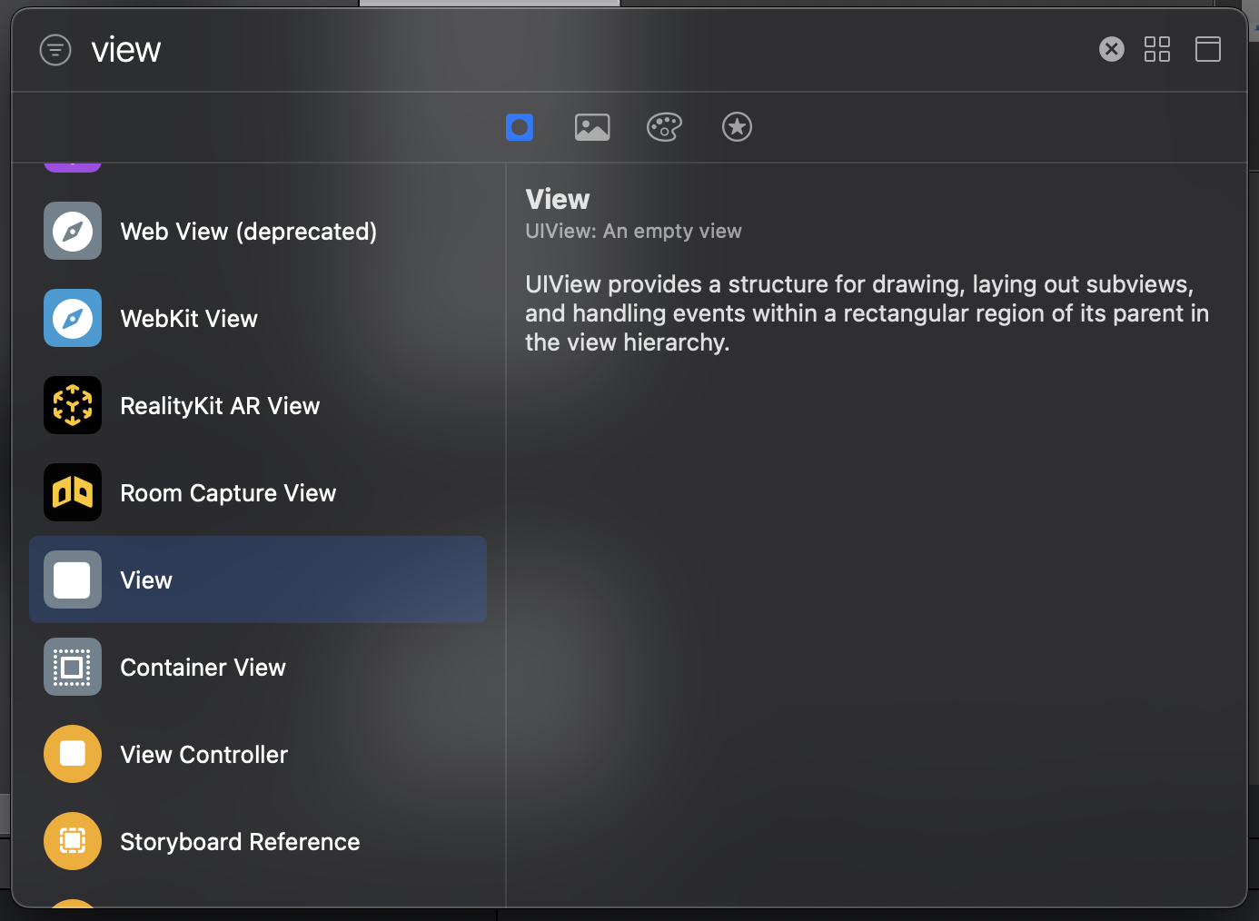 Adding a View in the Xcode object library